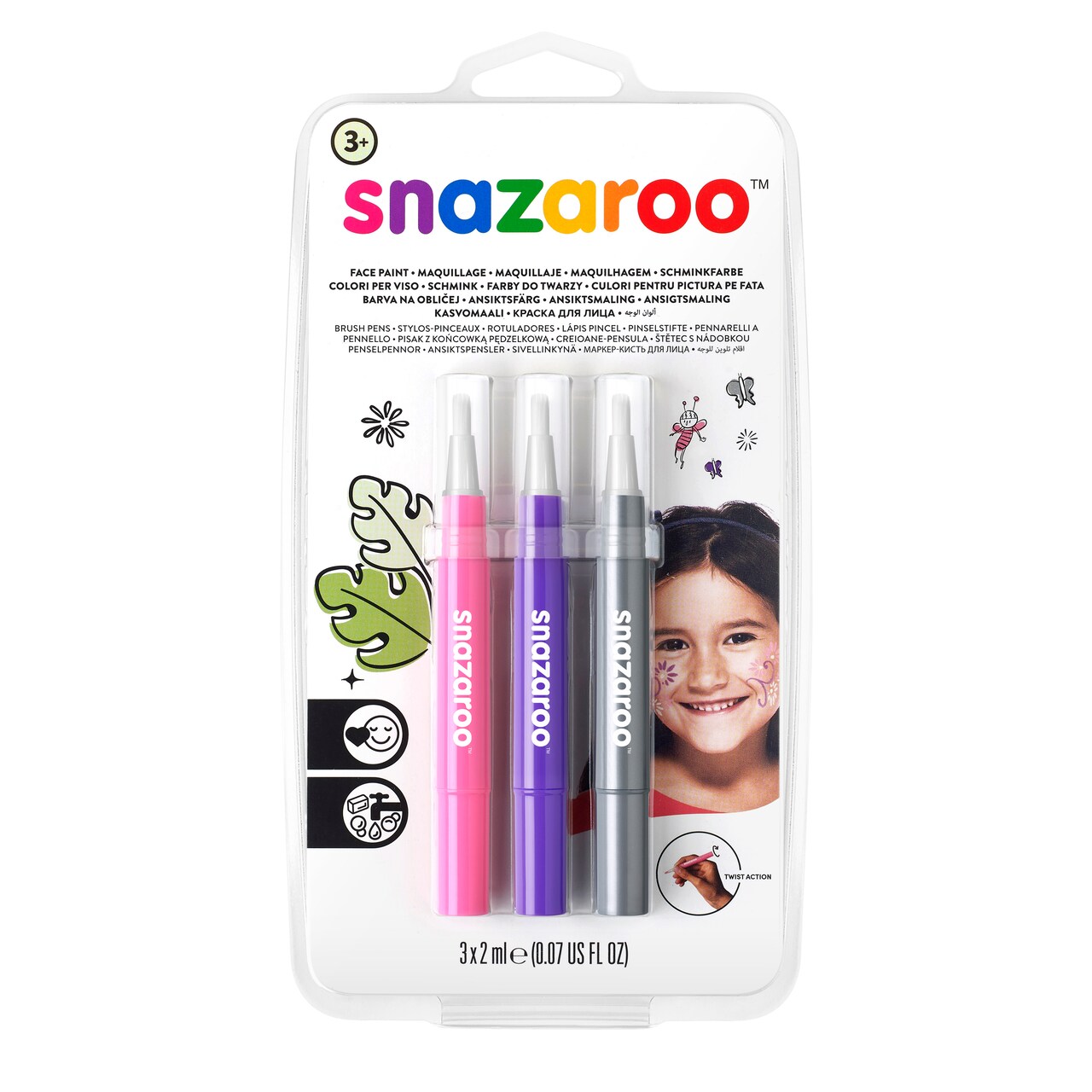 Snazaroo Face Painting Brush Pen Set, Fantasy